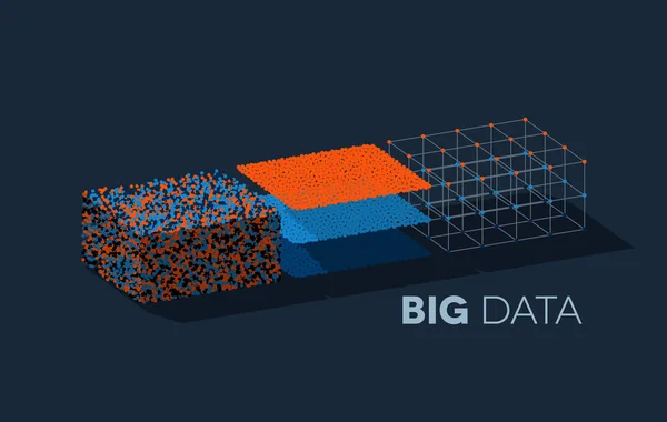 Big Data Illustratie Met Structurerende Kaart Reduceren Proces Tonen Clusters — Stockvector