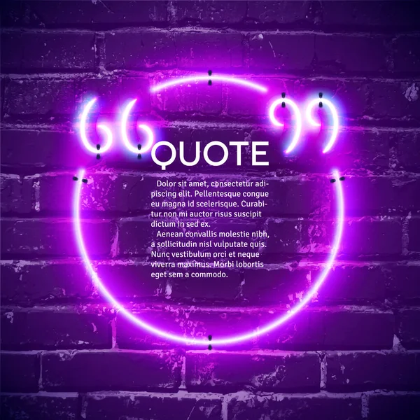 Retro Hipster Neon Quote Tekens Muur — Stockvector