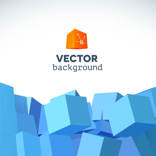 Vector Object Explosie Achtergrond Met Kubieke Deeltjes — Stockvector