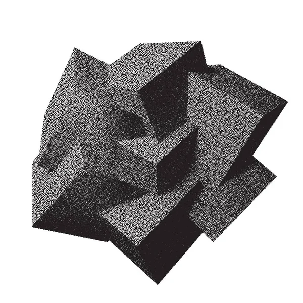 Cubes Abstraits Chevauchant Avec Des Dégradés Points — Image vectorielle