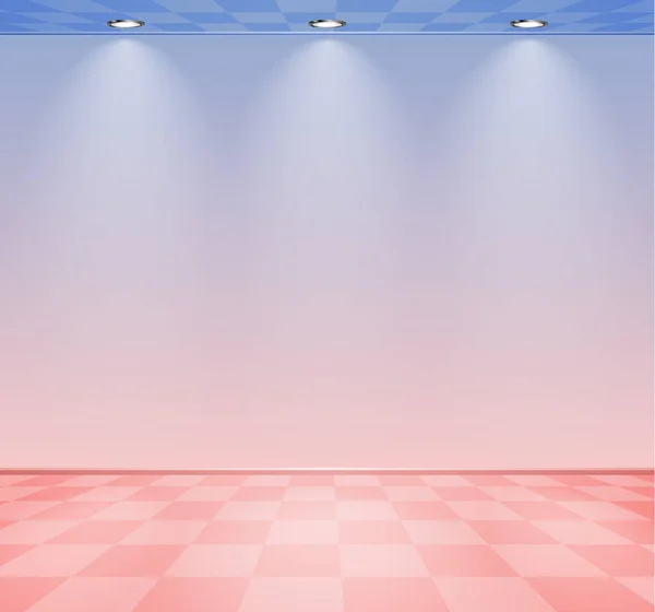 80年代风格的蒸汽波室 有粉红色和蓝色墙壁 — 图库矢量图片