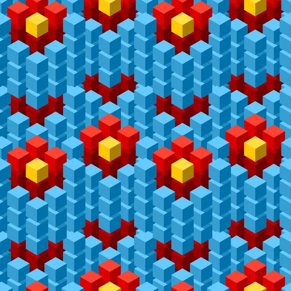 Бесшовный Узор Геометрическими Кубиками Красочный Орнамент — стоковый вектор