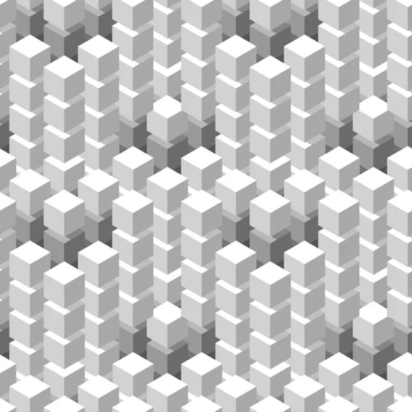 Modèle Sans Couture Avec Des Cubes Géométriques Ornement Blanc — Image vectorielle
