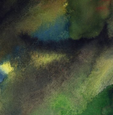 Karmaşık renkli lekeli soyut guaj resmi