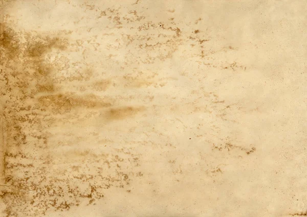 Kirli Kahverengi Lekeli Yaşlanmış Sarı Kağıt — Stok fotoğraf