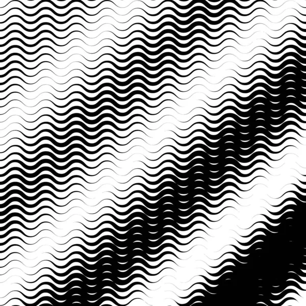 Fond Avec Dégradé Lignes Ondes Monochromes — Image vectorielle