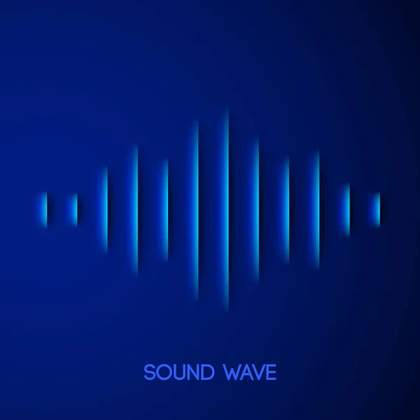 Paper Cut Sound Waveform Sign Shadow — Stock Vector