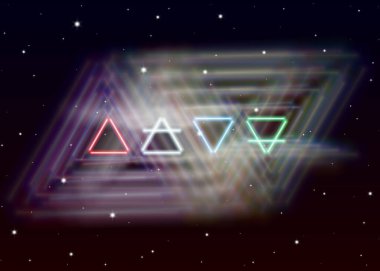 Sihirli dört element sembolü mistik enerjiyi ruhsal uzaya yayar. Toprak, hava, ateş ve su