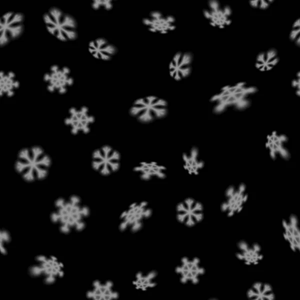 Weihnachten Nahtlose Schneeflocken Muster Mit Verschwommenen Weit Fallenden Schneestern Für — Stockvektor
