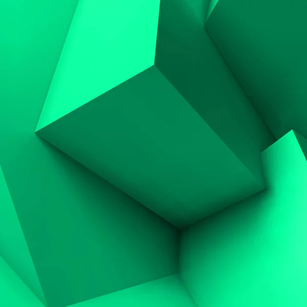 具有现实重叠绿松石立方体的几何背景 — 图库矢量图片