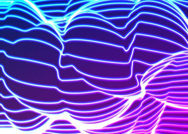 Neon Linien Hintergrund Mit Glühenden 80Er Retro Dampfwelle Stil — Stockvektor