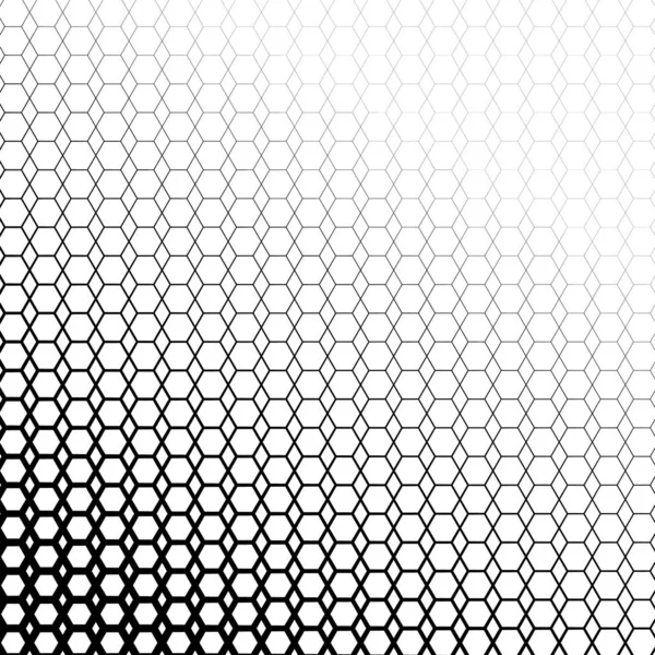 Fond Avec Dégradé Grille Hexagonale Monochrome — Image vectorielle