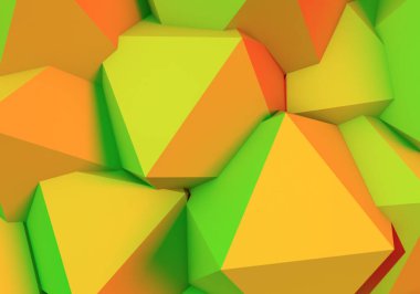 3D şekilli soyut arkaplan yapı ve canlı renkler