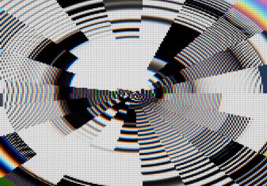 TV ızgara ayarlama biçimi ve pikselli yapıya sahip soyut arkaplan