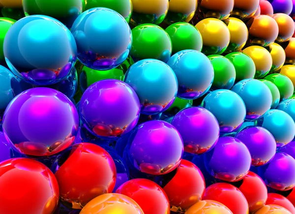 Abstrakte Regenbogenkugeln Hintergrund Oder Tapete Mit Gruppe Von Glänzenden Bunten — Stockfoto