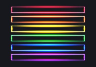 Gurur ayı, özgürlük ve eşitlik için neon gökkuşağı bayrak çizgileri