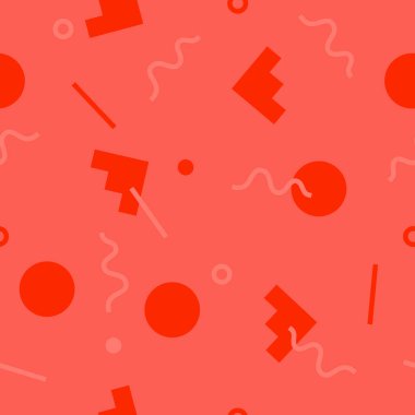 80 'lerin memphis stili ve tek ton renklerine sahip kusursuz desen