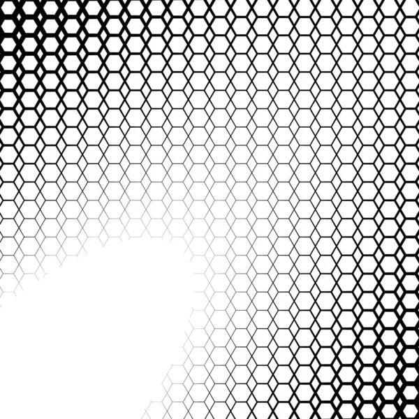 Fond Avec Dégradé Grille Hexagonale Monochrome — Image vectorielle