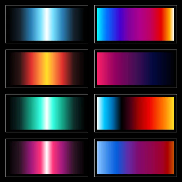 Set Futuristischer Gradienten Mit Farben Wie Neon Und Chrom 80Er — Stockvektor
