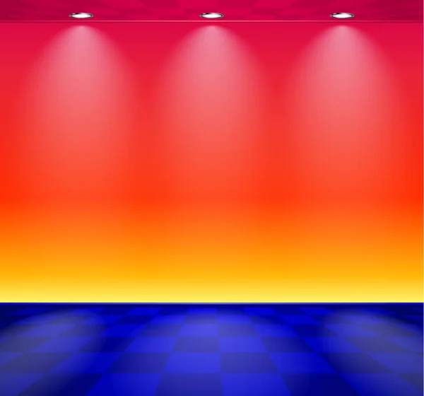 Salle Des Vagues Vapeur Style Années Avec Mur Bleu Rouge — Image vectorielle