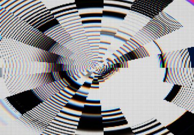 TV ızgara ayarlama biçimi ve pikselli yapıya sahip soyut arkaplan