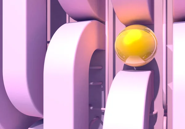 Абстрактный Фон Розовыми Квадратными Трубками Блестящими Золотыми Шариками Технологическом Стиле — стоковое фото