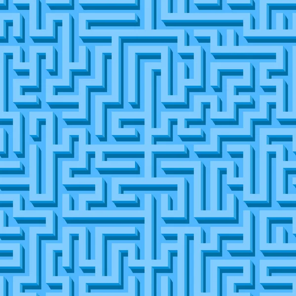 Labyrinthe Motif Sans Couture Avec Labyrinthe Carrelé Sans Fin Bleu — Image vectorielle