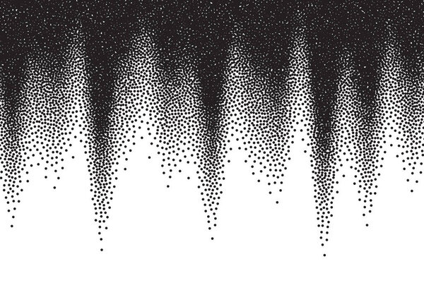 Dotwork gradient background, black and white stipple dots