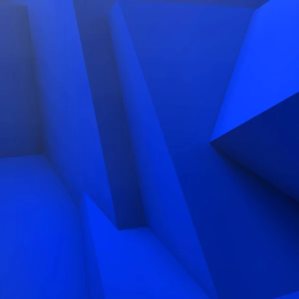 Abstrakter Geometrischer Hintergrund Mit Realistisch Überlappenden Blauen Würfeln — Stockvektor
