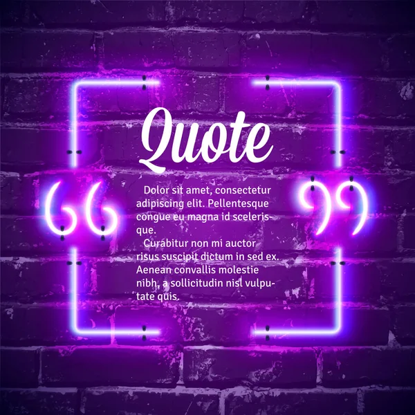 Retro Hipster Neon Quote Tekens Muur — Stockvector