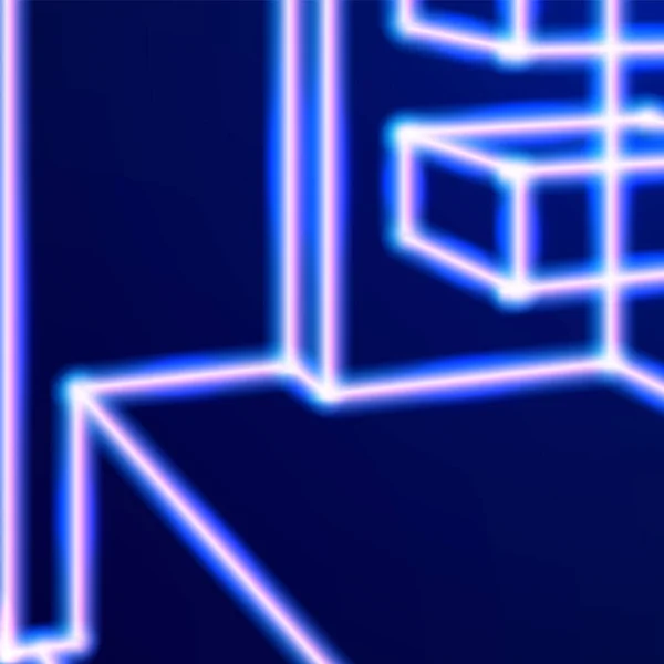 Světlé Neonové Čáry Abstraktní Pozadí Retro Výpočetní Technikou Styl Let — Stockový vektor