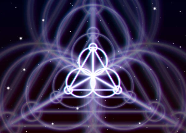 神奇的三角符号在灵性空间中散发着神秘的能量 — 图库矢量图片#