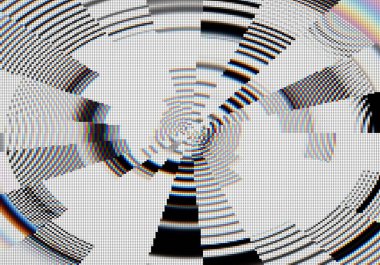 TV ızgara ayarlama biçimi ve pikselli yapıya sahip soyut arkaplan