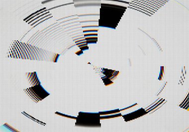 TV ızgara ayarlama biçimi ve pikselli yapıya sahip soyut arkaplan