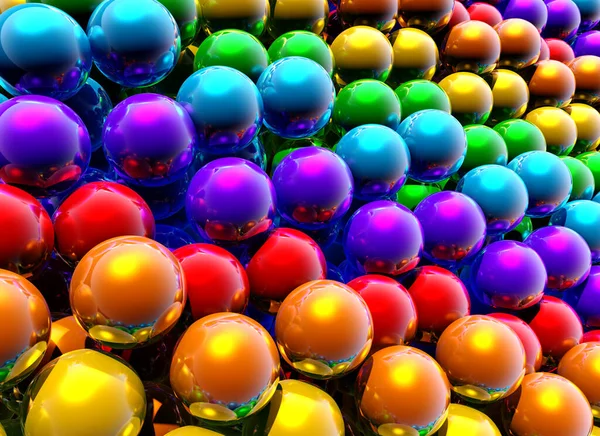 Abstrakte Regenbogenkugeln Hintergrund Oder Tapete Mit Gruppe Von Glänzenden Bunten — Stockfoto