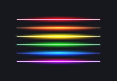 Gurur ayı, özgürlük ve eşitlik için neon gökkuşağı bayrak çizgileri
