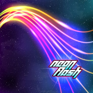 80 'lerin tozlu vhs tarzına sahip Neon çizgileri Yeni Retro Dalga arkaplanı