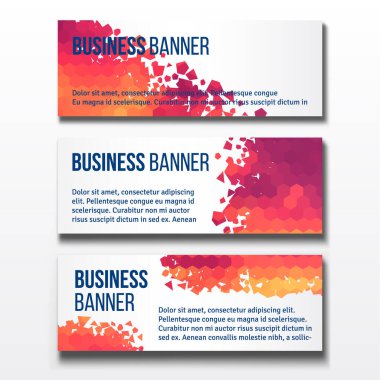 Üç yatay iş afişi şablonu seti