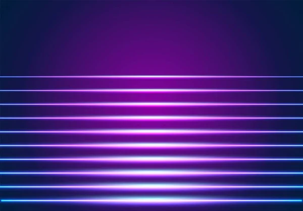 Lumineux Fond Lignes Néon Avec Des Rayons Laser Style Années — Image vectorielle