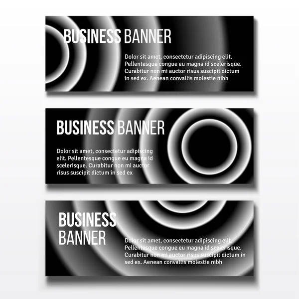 Set Three Horizontal Business Banners Templates — Stock Vector