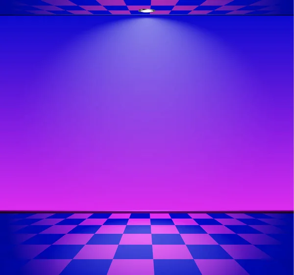 Salle Des Vagues Vapeur Style Des Années Avec Mur Bleu — Image vectorielle