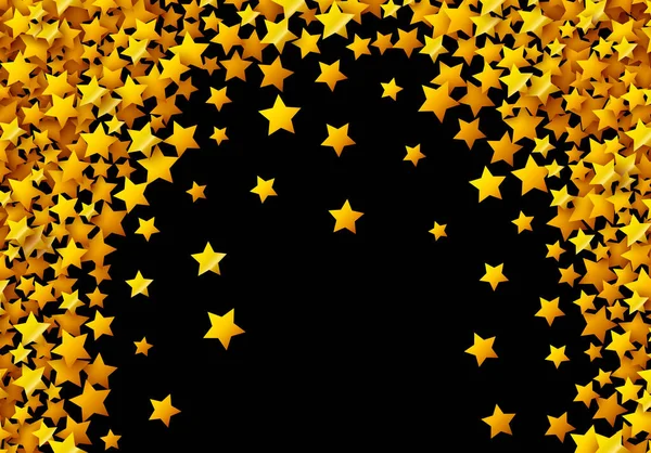 Kutlama Kartına Dağılmış Altın Yıldızlar — Stok Vektör