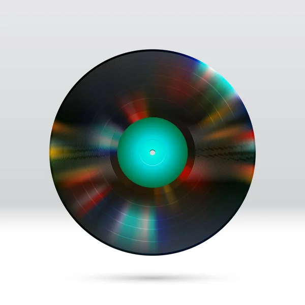 Renkli Vinil Disk Parlak Oluklu Inçlik Plağı — Stok Vektör