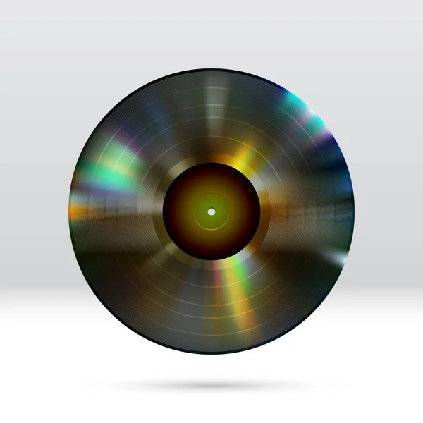 Renkli Vinil Disk Parlak Oluklu Inçlik Plağı — Stok Vektör