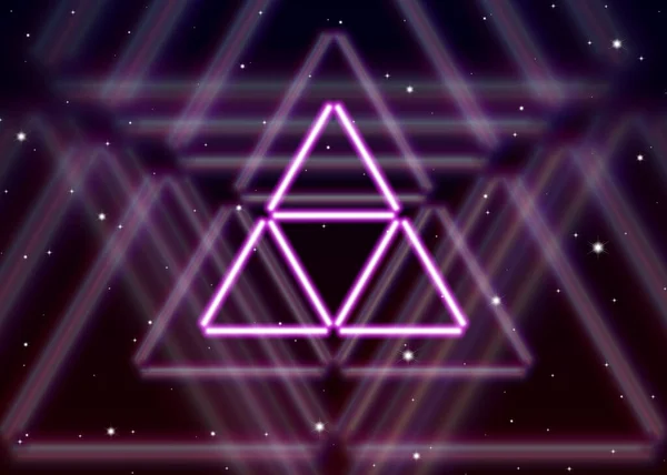 마법의 삼각형 기호는 공간에 신비의 에너지를 퍼뜨린다 — 스톡 벡터