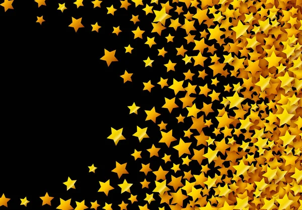 Golden Stars Glitter Scattered Celebration Card — Stock Vector