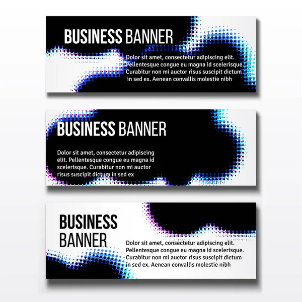 Conjunto Três Modelos Banners Negócios Horizontais — Vetor de Stock