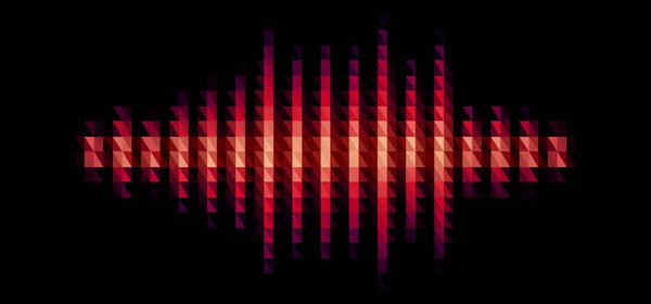 Forma Onda Sonido Brillante Rojo Audio Música Con Filtro Luz — Vector de stock