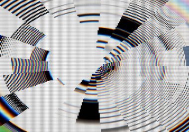 TV ızgara ayarlama biçimi ve pikselli yapıya sahip soyut arkaplan