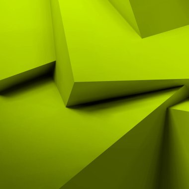 Gerçekçi üstüste binen asit yeşil küpleriyle soyut geometrik arkaplan